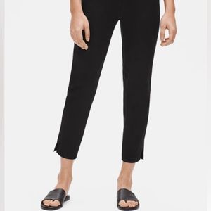 Eileen Fisher|Black Stretch Knit Pants|Elastic Waist|Black Ankle Pants|Size L